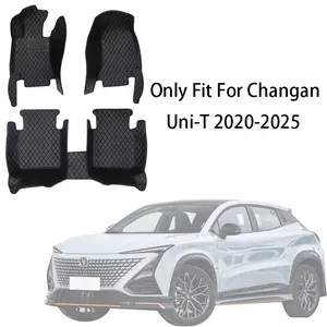 Full Set Nappa PU Leather Car Floor Mat For Changan Uni-k 2021-2025 Front And Rear Cushion Slip-Resistant Wear-Resistant Auto Interior Accessories