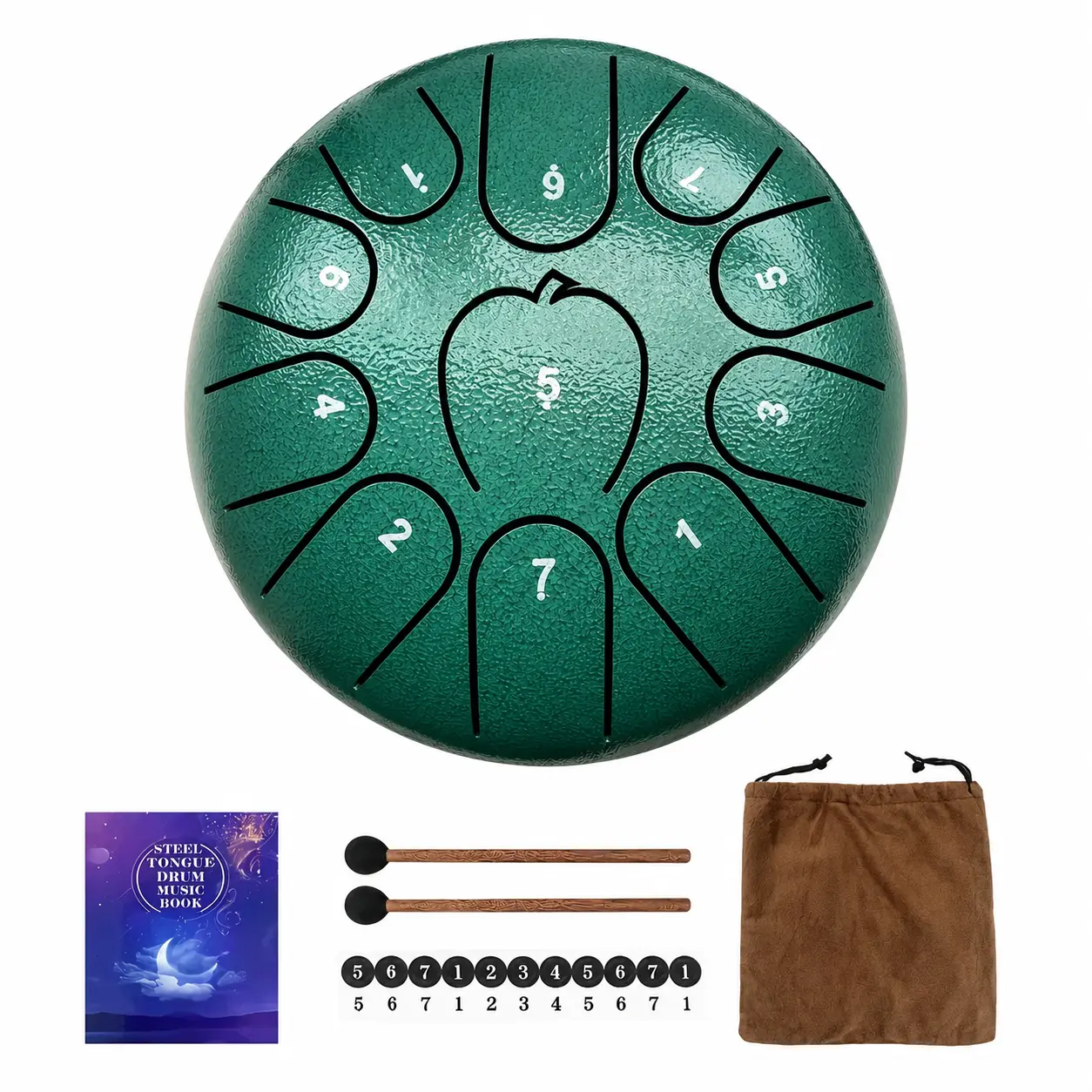 11-Note B Major Tuning Steel Tongue Drum - Handpan Style Percussion Instrument, Beginner-Friendly for Adults, Includes Carry Bag & Mallets, Ideal for Relaxation