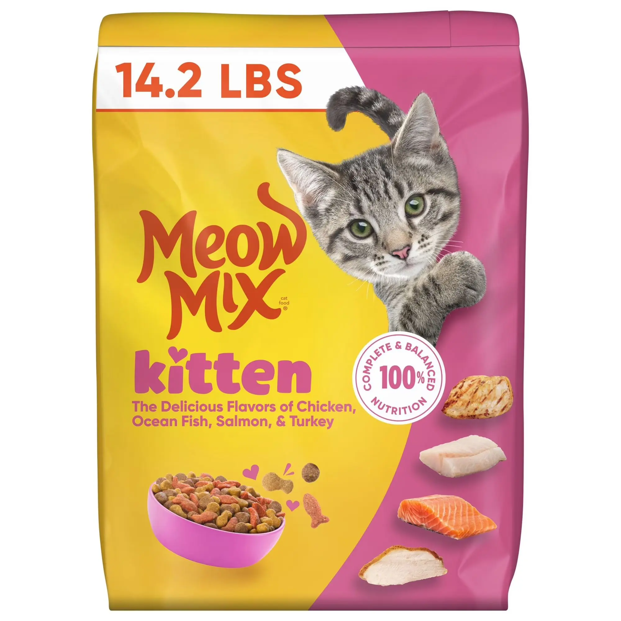 Meow Mix Kitten Li’l Nibbles Dry Cat Food for Kittens, 3.15 lb. Bag