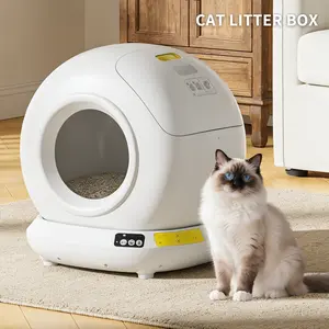 Petirinu Low-Noise Auto-Cleaning Litter Box 90L Self Cleaning Cat Litter Box APP-Controlled via 2.4G WiFi with Smart Sensors, Safety Protection, Easy Maintenance, Easy Setup & Clean