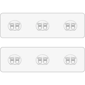 2 Pack Shower  Adhesive Hooks Replacement, Shower Shelf Adhesive Replacement,  Adhesive Shower Hooks for Shower  Shelves Rack Basket Holder, Transparent