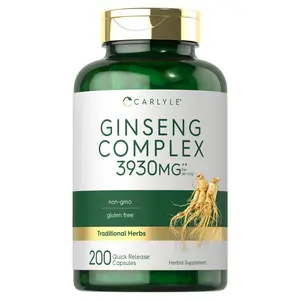 Carlyle Ginseng Complex Capsules | 200 Count | Non-GMO and Gluten Free Extract | Traditional Herbal Root Supplement