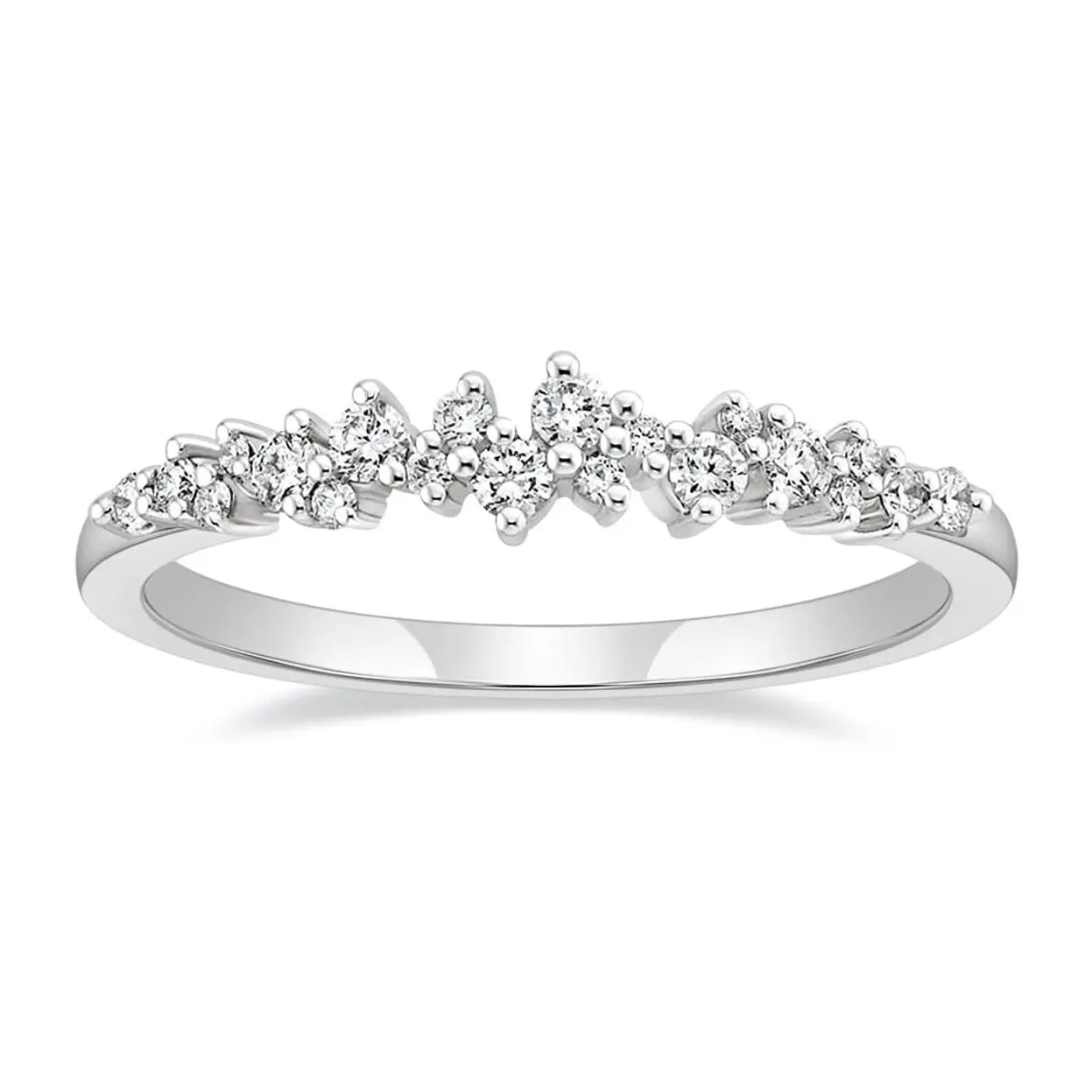 EAMTI Wedding Bands for Women Silver 14K Gold Plated Rose Gold Plated Dainty Stackable CZ Cubic Zirconia Engagement Rings for Her