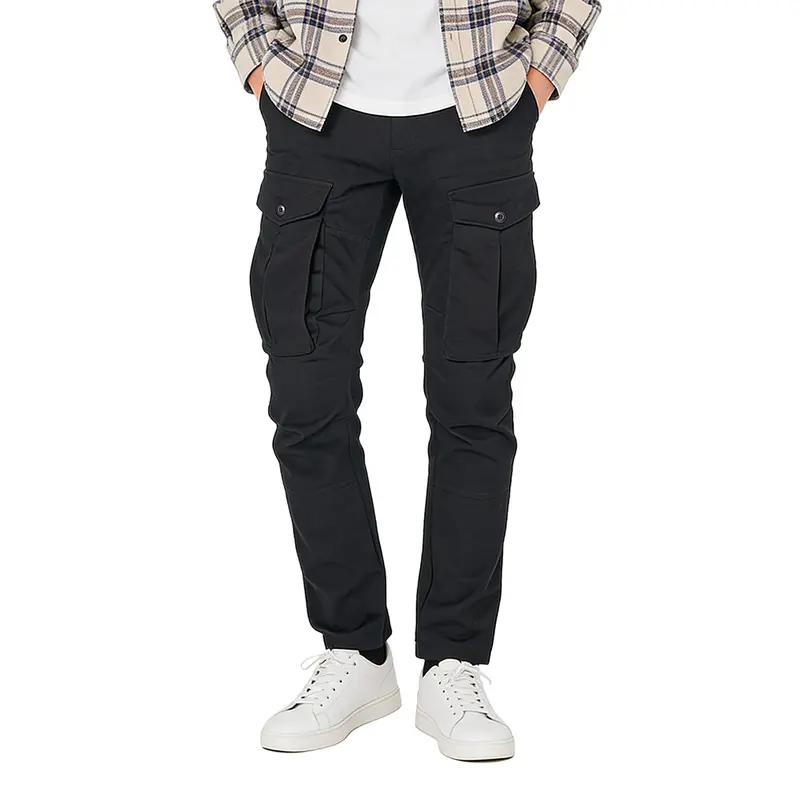 Plaid&Plain Men's and Women's Cargo Pants - Slim Fit Cargo Pants For Men, 3D Shape, Multiple Pockets, Articulated Knees, Work Pants Cargo Casual Stylish Menswear