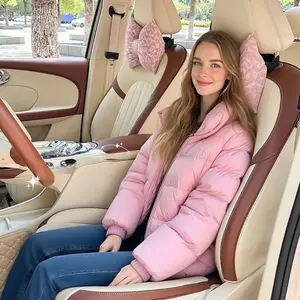 High-End Leopard Print Car Headrest Pillow, Comfortable Neck Support Cushion, Travel Accessory for Long Trips, All Seasons Use