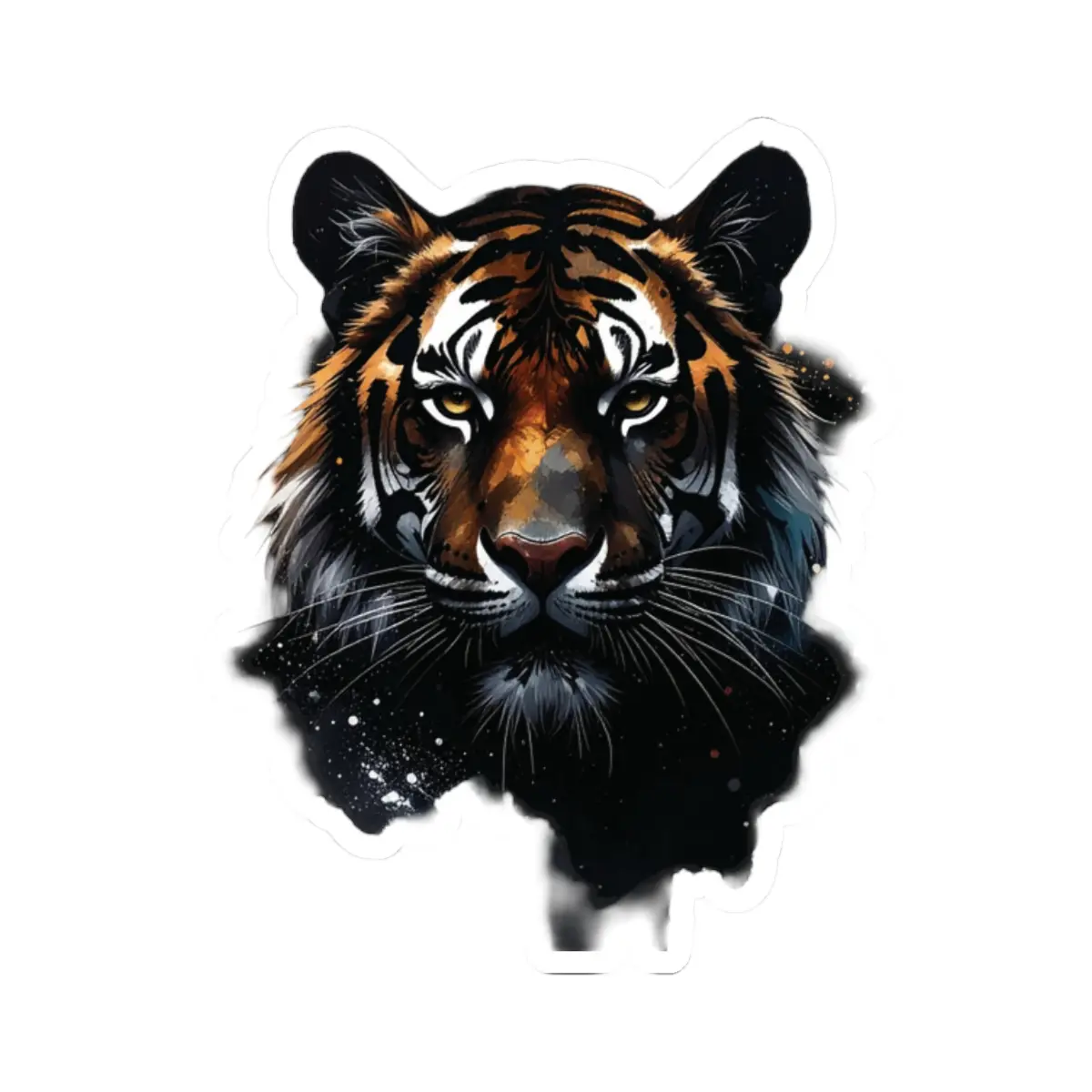 Vibrant Tiger Spirit Vinyl Stickers - 4 Sizes, Glossy DIY Scrapbooking Journal Accessory, Animal Lover Gift, Halloween Decor for Expressing Wild Side, Party Adornment