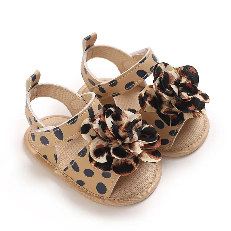 Baby Girl Lullaby Infant Sandals - Open Toe Shoes, Toddler Summer Shoes, PU Upper, Breathable Bow Decor, Floral Print, Anti-Slip Casual Cute First Walkers, Anti-Slip Sole