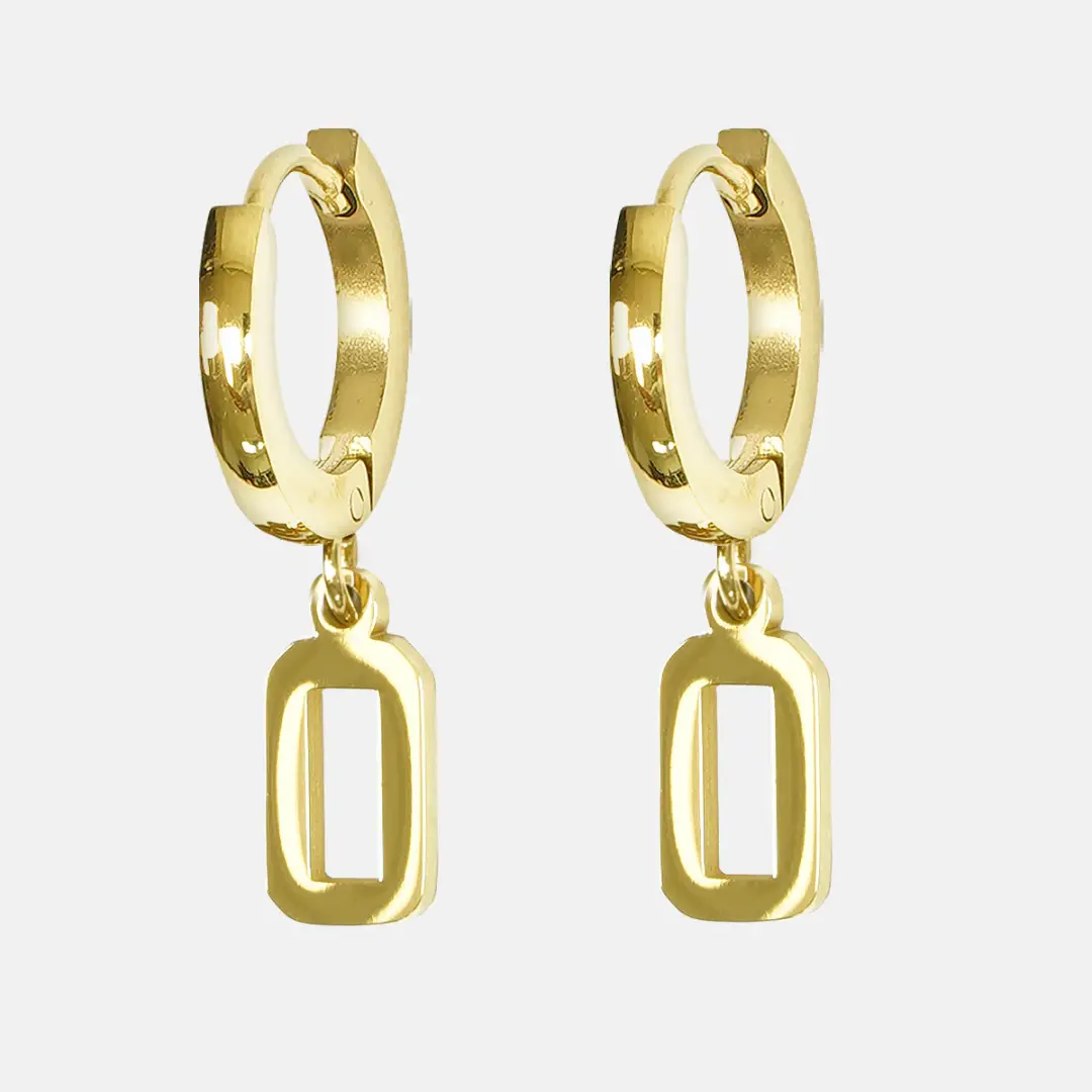 SLEEFS Number Earring Gold Plated Stainless Steel 0–49 Sweat & Water Resistant for Athletes and Style Enthusiasts High-Quality Gold Finish for Active Lifestyle