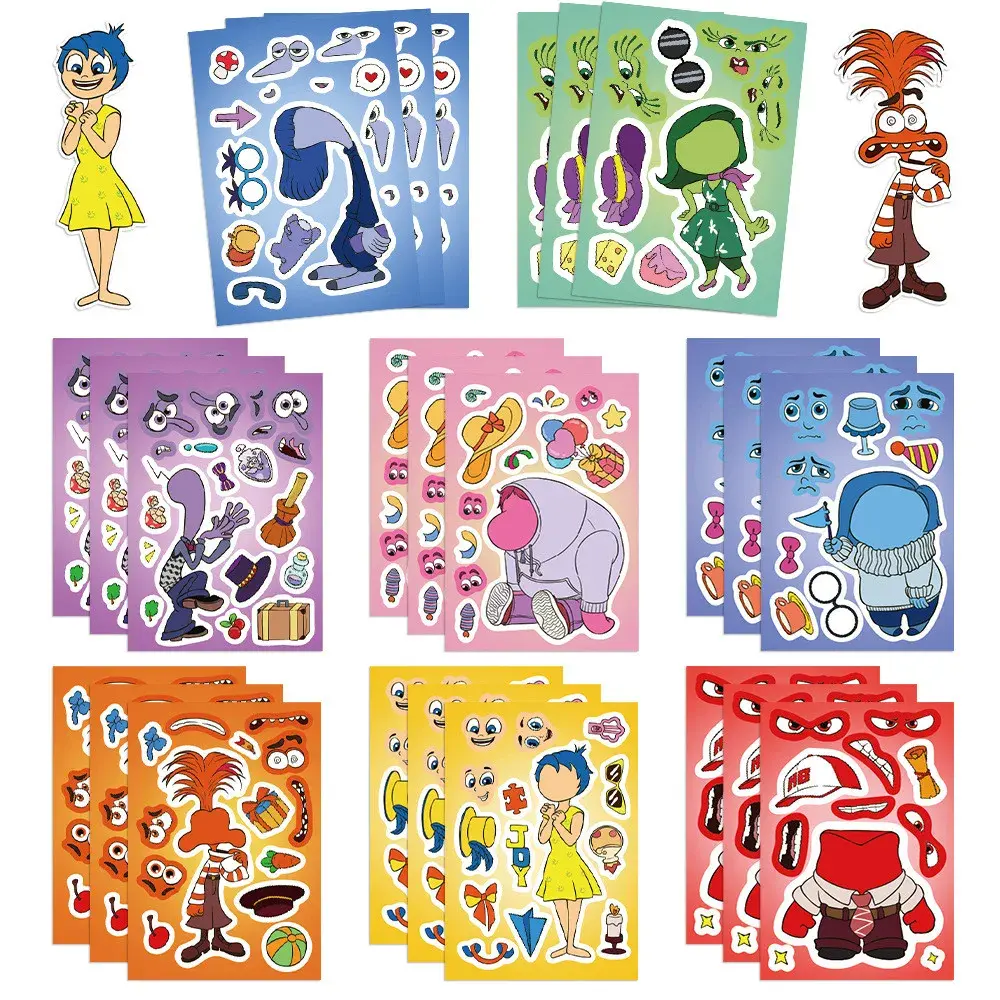 8PCS Cartoon Inside Out Graffiti Stickers - Waterproof DIY Decor for Phone Case, Tablet & Skateboard RecordingYourLife Store
