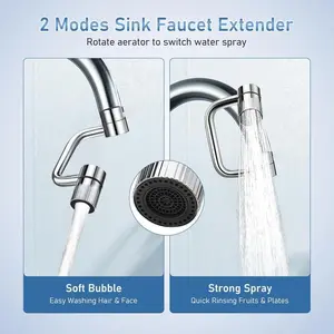 Trending Faucet Aerator Upgrade Stainless Steel 1440° Quad Axis Rotation 360° Swivel Tap Extender with 2 in 1 Spray Modes TurboJet & Soft Rain Eco Friendly 4 Stage Filter Quick 10 Second Install Must Have Kitchen & Bathroom Essential