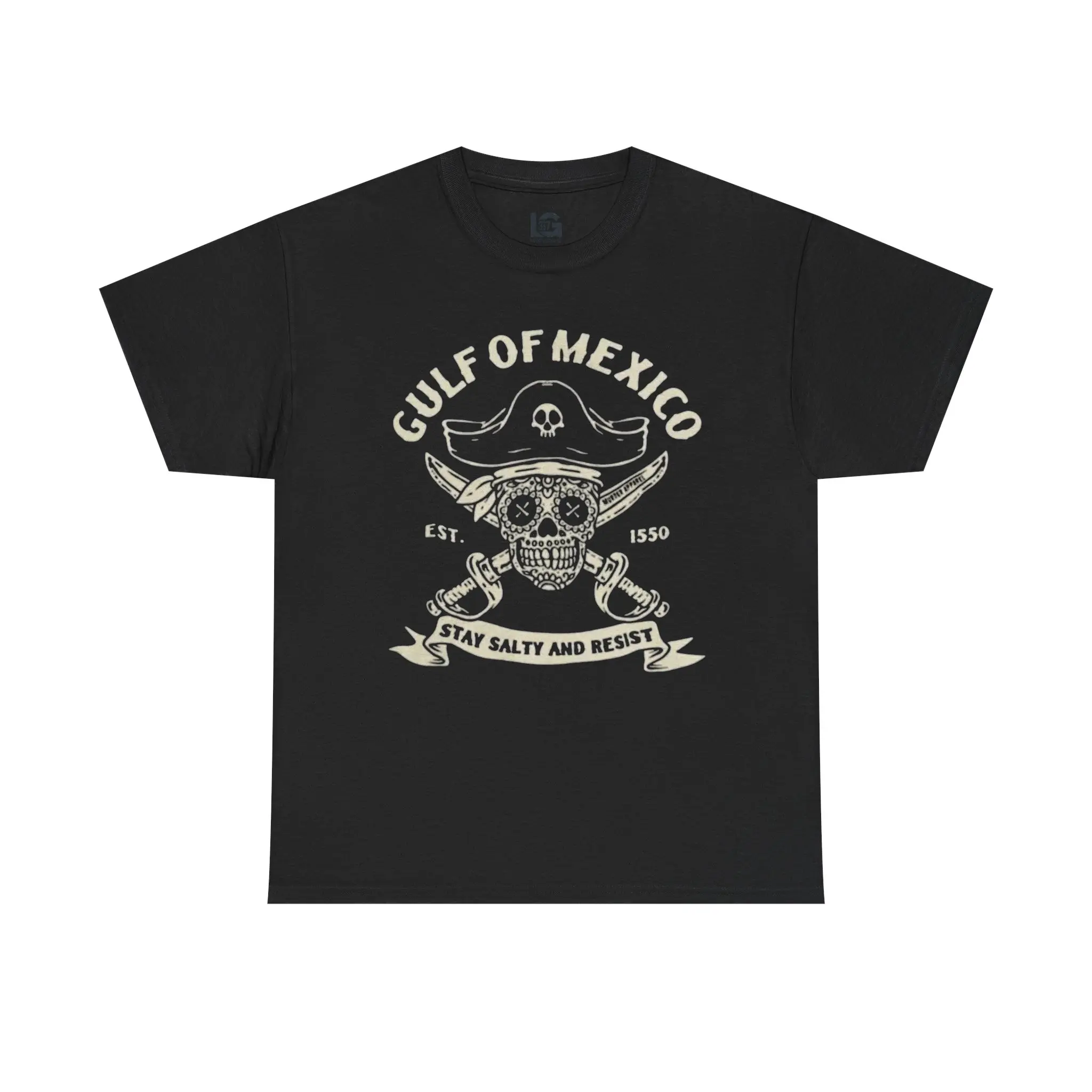 Gulf of Mexico Pirate Tee, Stay Salty T-Shirt, Unisex Cotton Shirt, Beachwear, Nautical Gift, Pirate Lover Apparel