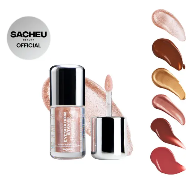 sacheu Eyeshadow STAY-N, buildable and long-lasting eye makeup, crease-proof smooth liquid eyeshadow, Tan eyeshadow palette