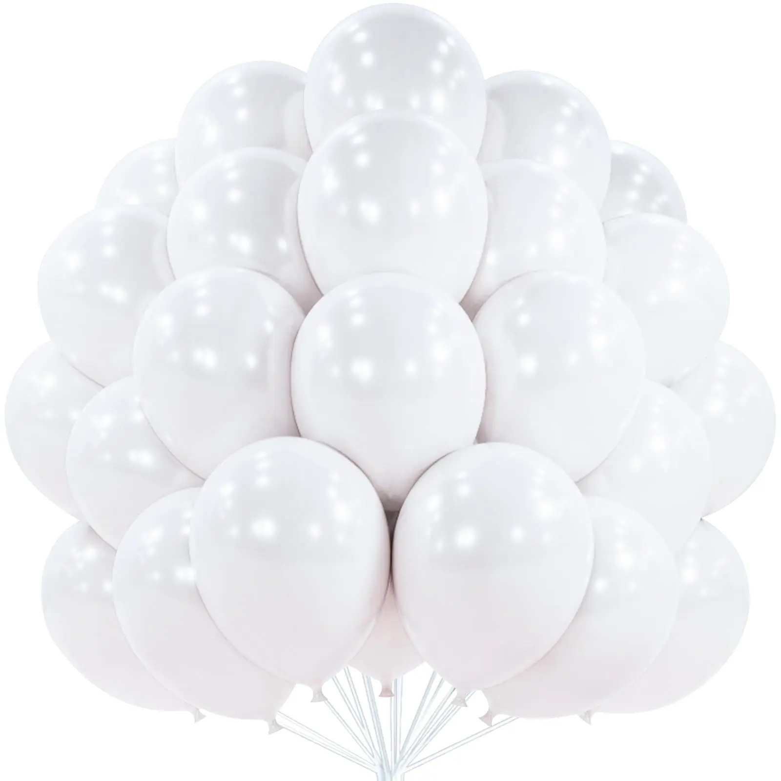 PartyWoo Pearl White Balloons 100pcs 12 Inch Metallic White Latex Balloon for Anniversary Retirement Wedding Graduation Baby Shower Birthday Gender Reveal Engagement Tea Party Decorations White-Z30