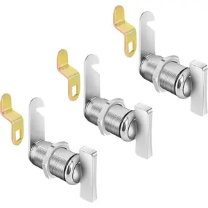 3Pcs 1-3/8 Inch Thumb Cam Locks, Keyless Thumb Operated RV Locks for Storage Door and Compartment Door