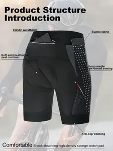 Men's 3D Stereo Cycling Shorts, Breathable Road Bike Shorts with Pockets, Elastic Bicycle Shorts for Comfort and Performance