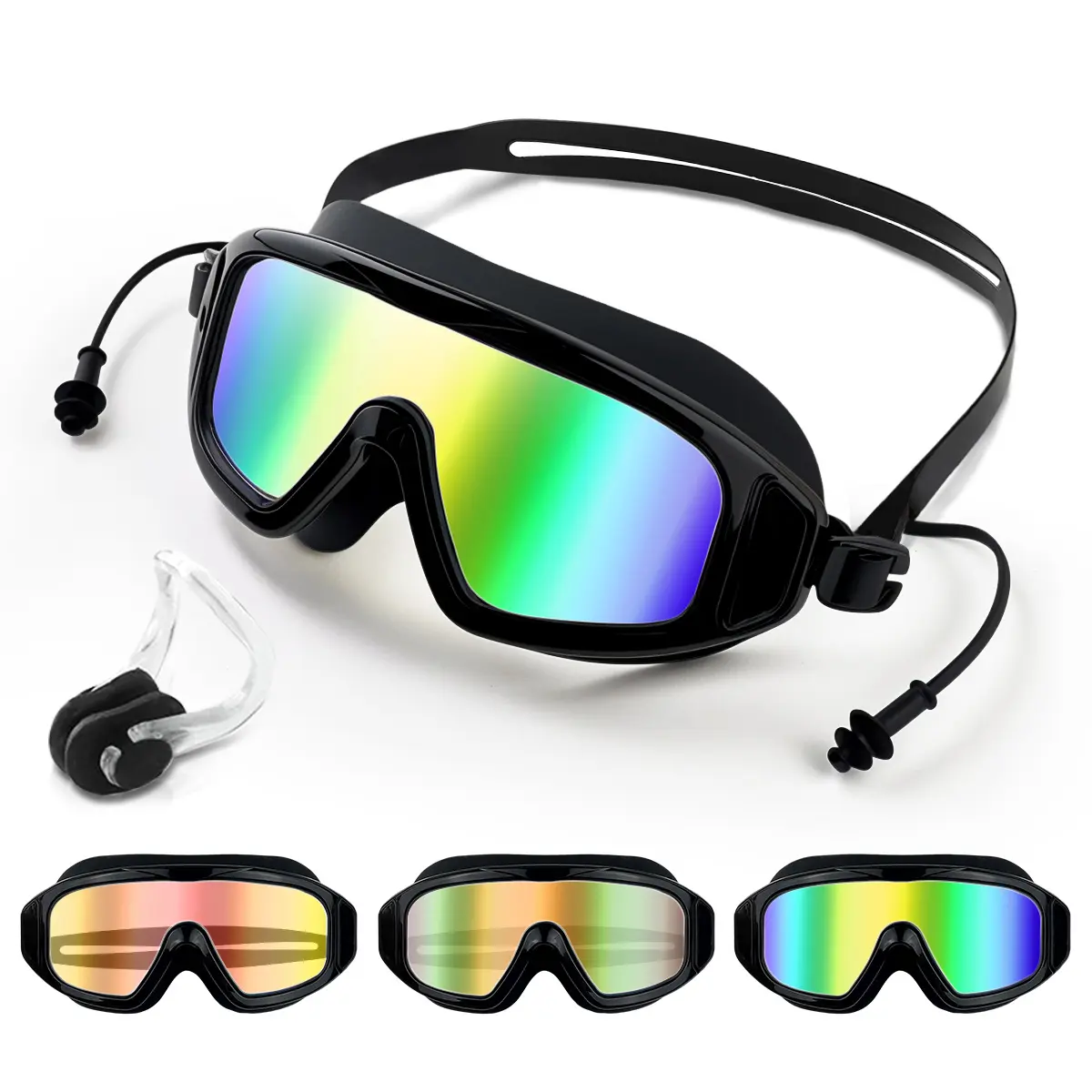 Rantizon Swim Goggles Photochromic Lens, View Anti Fog & UV Swimming Goggles for Audlt, No Leaking Swim Glasses for Men Women