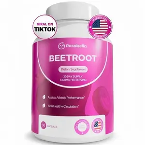 Rosabella Organic Beet Root Capsules - 1300mg Beet Root Powder Aids Healthy Circulation & Vitality, Non-GMO, Beet Root Supplement - 60 Capsules, 30-Day Supply