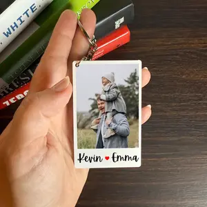 Custom Photo Keychain for Dad: Personalized Acrylic Keyring