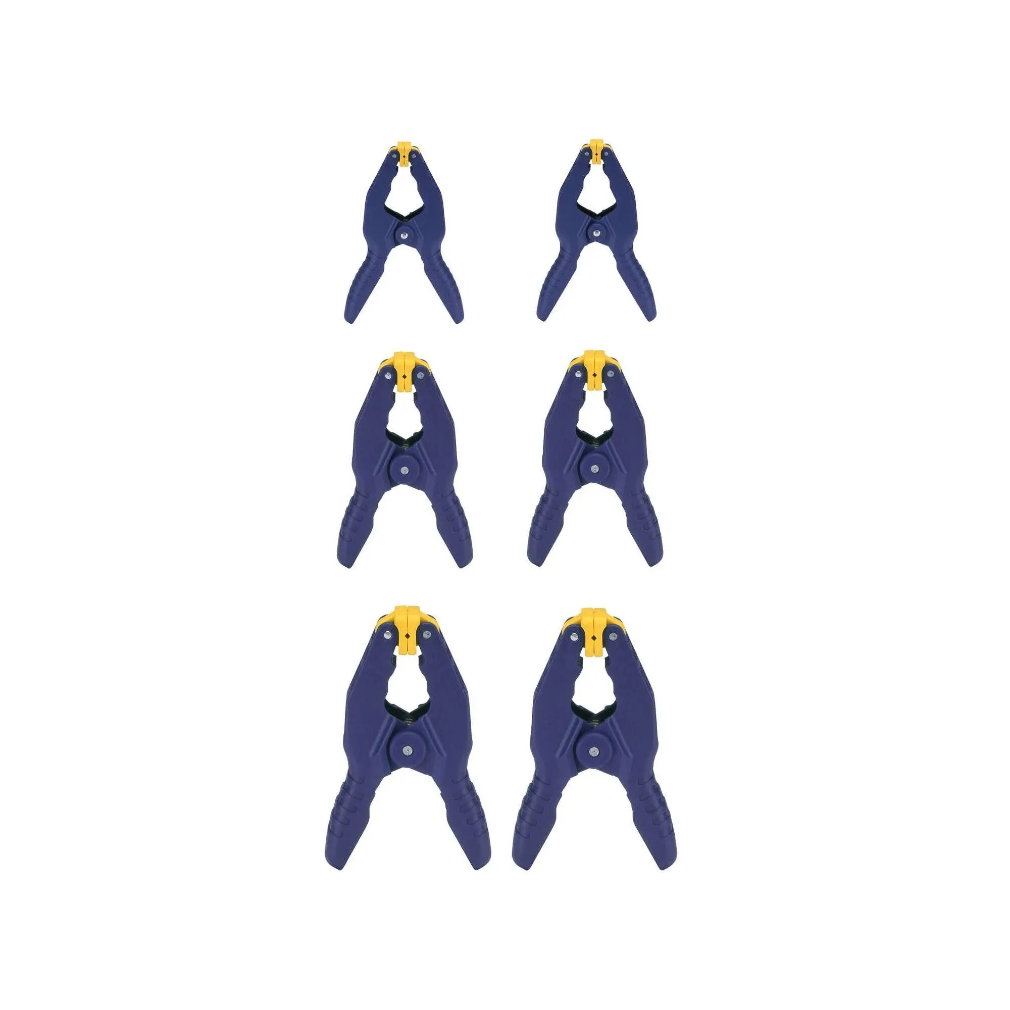 Quick-grip Spring Clamps For Woodworking  Multiple Sizes 1" 2" And 3/4" 6 Pack (irht83241)