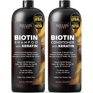 Biotin Shampoo & Conditioner Set with Keratin for Hair Growth