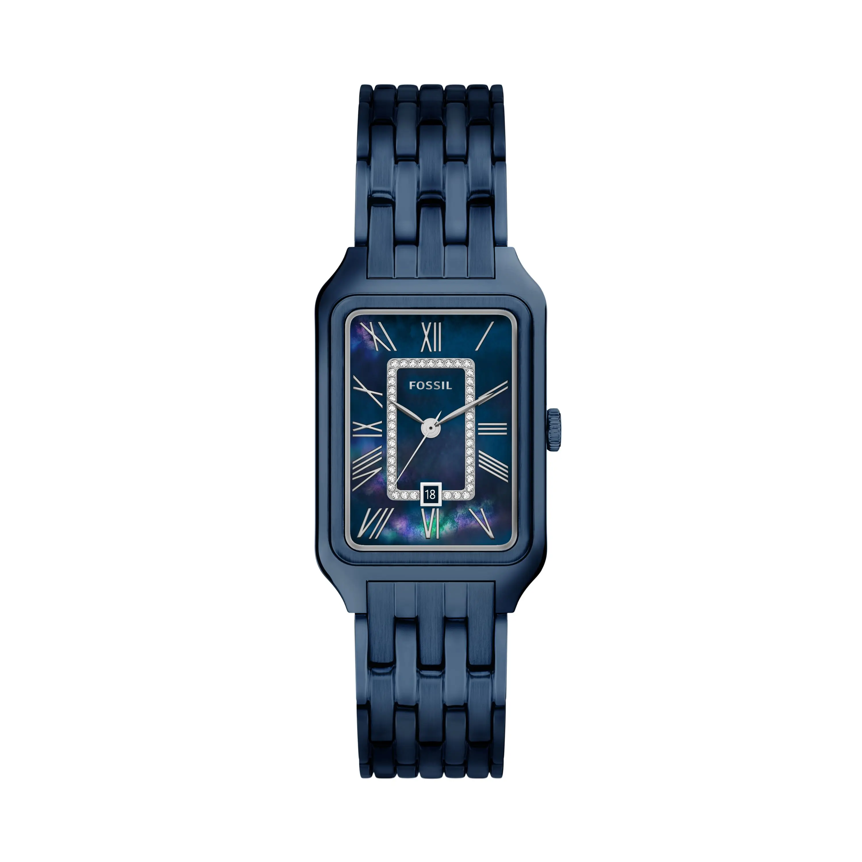 Fossil Women's Raquel Three-Hand Navy Stainless Steel Watch
