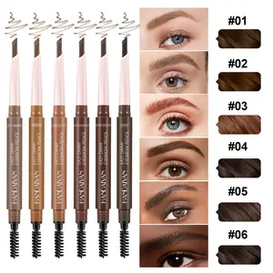 Double-Ended Eyebrow Pencil Ultra-Fine Waterproof Smudgeproof with Spiral Brush,Precision Brow Definer for Defined Brows, Eyebrow Makeup Products