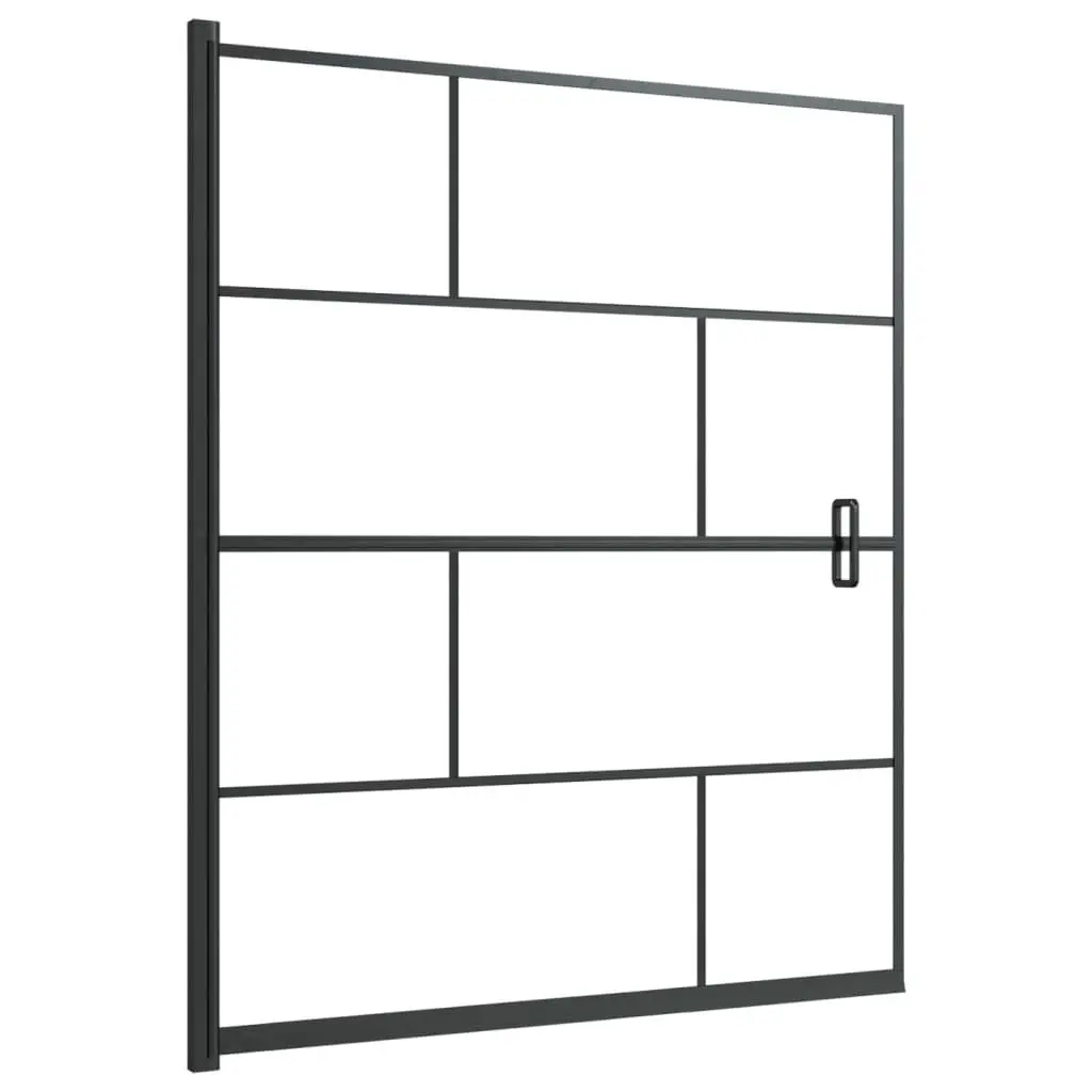 vidaXL Shower Enclosure, Shower Cabin with ABS Handle, Shower Wall Screen for Home Bathroom, Bathtub Attachment, ESG 45.7"x55.1" Black 150751