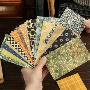 60 pieces of material for hand account decoration collage background base paper, DIY Cardstock, Patterned papers, with floral patterns and non adhesive sticky notes that can be used for DIY photo albums, travel diary craft projects