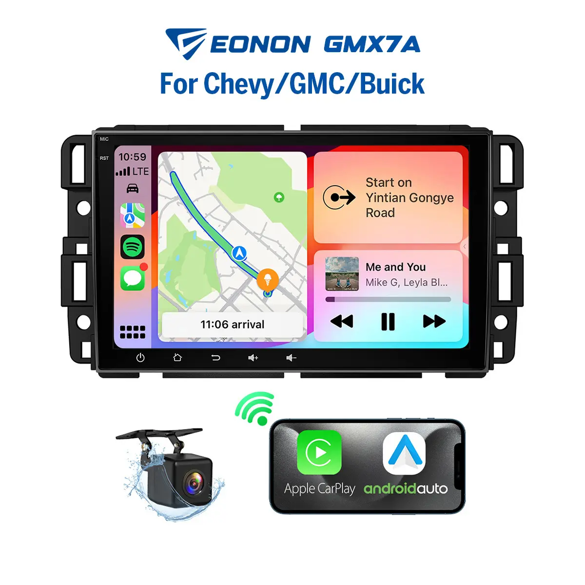 EONON Car Stereo for Chevy GMC Buick Chevrolet Silverado Sierra Suburban Impala Tahoe Avalanche Traverse HHR Acadia Yukon Truck, Wireless CarPlay & Android Auto Car Radio Touch Screen, 8" Android 14/13 Car head unit, SWC, BT, summerfinds --GMX7A / GMX6S