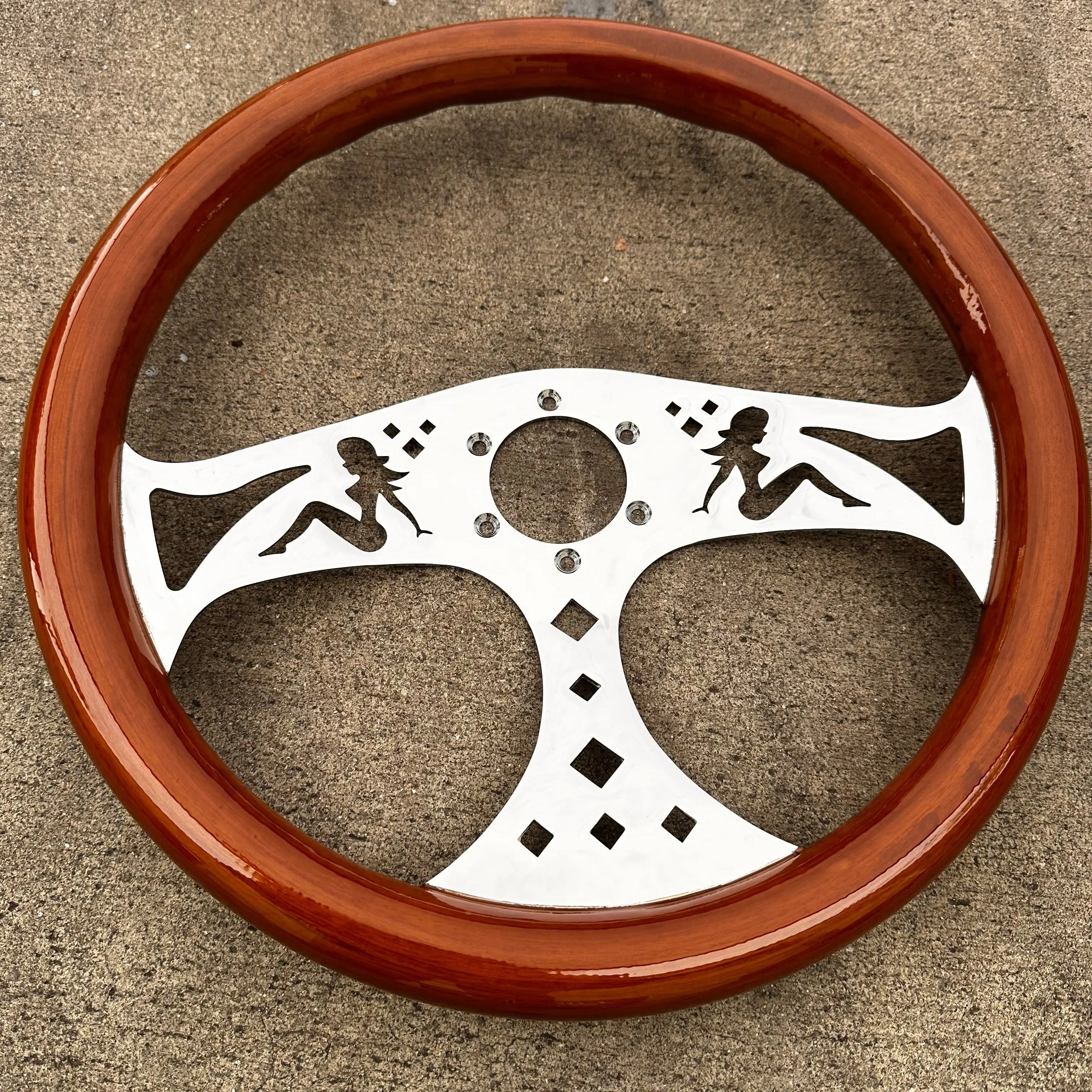 FACTORY SECOND: 15" CHROME LADIES LIGHT WOOD FACTORY SECOND: 15" CHROME LADIES LIGHT WOOD