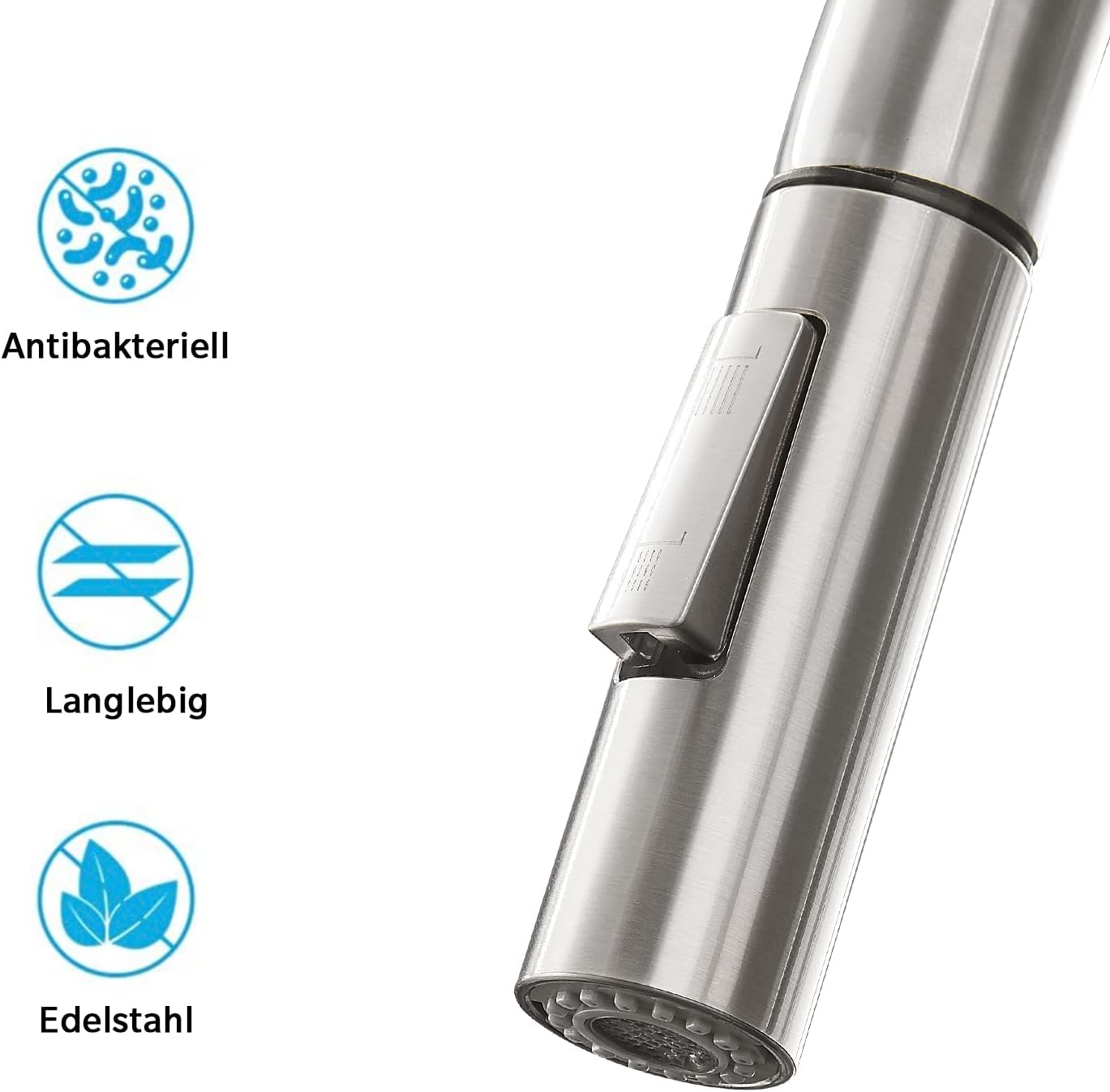 Single Handle Pull-Down Kitchen Faucet with Two Water Modes，Faucet Two Function Single Handle Pull Out Mixer Hot and Cold Water Taps Deck Mounted