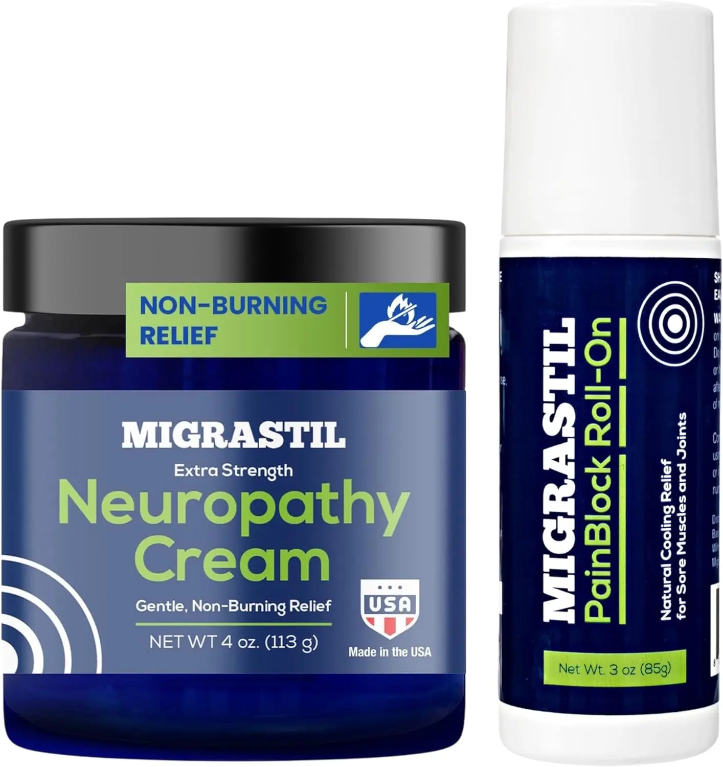 Migrastil Extra Strength Neuropathy Cream & PainBlock Roll-On Bundle Migrastil Extra Strength Neuropathy Cream & PainBlock Roll-On Bundle