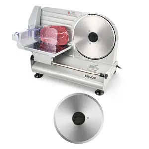 VEVOR Meat Slicer, 8.6" Electric Deli Slicer with 2 SUS420 Blades & 0-0.6" Adjustable Thickness, Dual Security Lock, 200W Home Food-Slicer for Frozen Meat, Ham, Baguett, Steak, ETL Approved