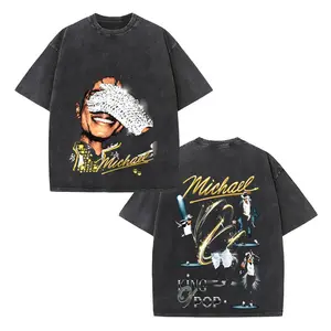 2026 Michael Jackson Biopic Movie Washed Cotton T-Shirt, King Of Pop Graphic Fan Merch Tee