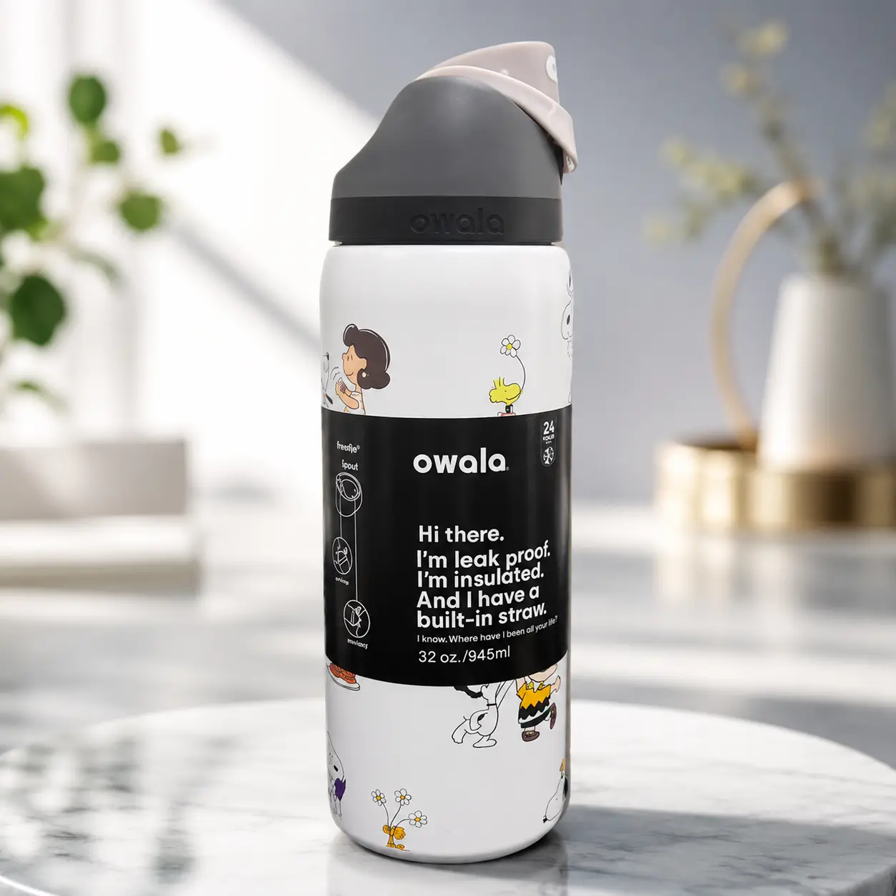 FreeSip 32oz Stainless Steel Water Bottle, Leakproof Built-In Straw Lid, Keeps Cold 24H Hot 12H, BPA-Free Insulated Cup for Gym Travel #Water Bottle #SPORT #Owala