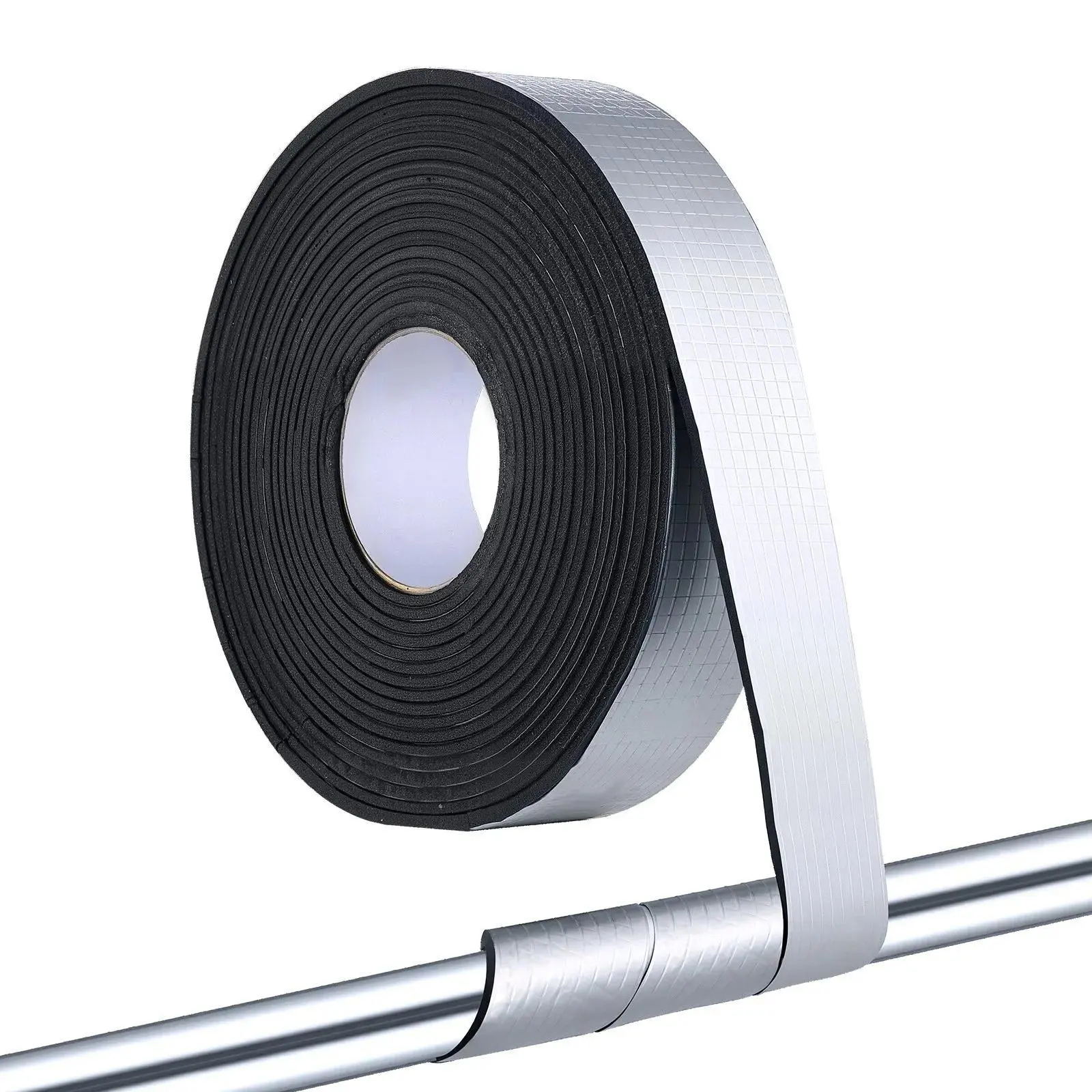 【DealsForYouDays】VEVOR Pipe Insulation Wrap, 32.8 FT x 2-inch Pipe Insulation Tape with Aluminum Foil Layer, Self-Adhesive Foam and Foil Pipes Wrap for Freeze Protection, Heat & Cold Resistant for Outdoor Indoor Use