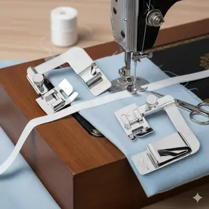 Professional Sewing Machine Rolled Hem Presser Foot, 13/19/25mm Quick Folding Edge Tool for Multiple Fabrics, Rust-Proof Alloy Easy Install Attachment, Must-Have Upgrade Accessory