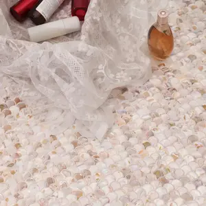 Natural Mother of Pearl Fish Scale Mosaic Tiles, Luxury Wall Decor for Living Room & Bathroom, Durable Moisture Proof Design