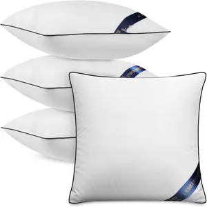 Throw Pillow Inserts (Pack of 4, White), 18 x 18 Inches Decorative Indoor Pillows for Sofa, Bed, Couch, Cushion Sham Stuffer