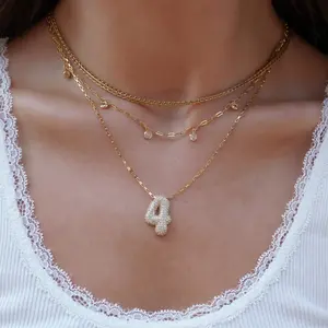 EVRY JEWELS Gold or Silver Plated Women's Hypoallergenic My Number One Necklace