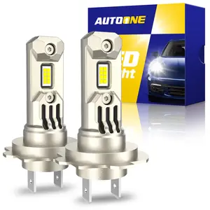 AUTOONE H7 Headlamp Bulbs, 6500K White Super Bright, Real Mini 1:1 Halogen Size, No Adapter Needed, Non-polarity Plug and Play H7LL Fanless Headlight/Fog Replacement Bulb, Pack of 2