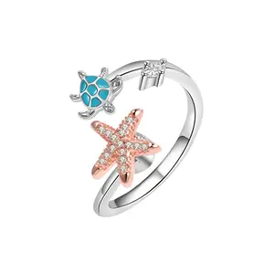 Star Spinner Ring for Women, Adjustable Statement Jewelry Gift
