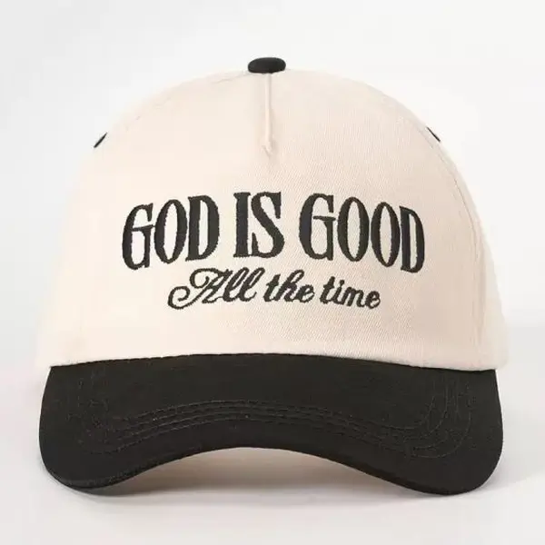 Unisex 5-Panel "God Is Good" Classic Baseball Cap, Adjustable Premium Sun Protection Hat, Casual Outdoor Headwear for Travel, Beach