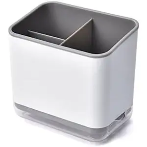 Utensil Holder Cutlery Drainer Sink , Chopsticks Holder Spoon Chopsticks Fork Drain Rack Basket Storage Holder Organizer Compartment Box (Grey)