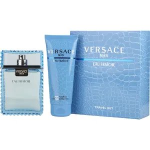Versace Man Eau Fraiche Set-Edt Spray 3.4 Oz & Shower Gel 3.4 Oz (Travel Offer) For Men