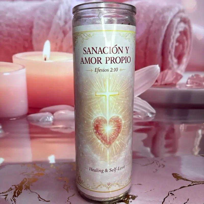 Healing & Self-Love Candle (Sanación y Amor Propio) – 7 Day Prayer Candle