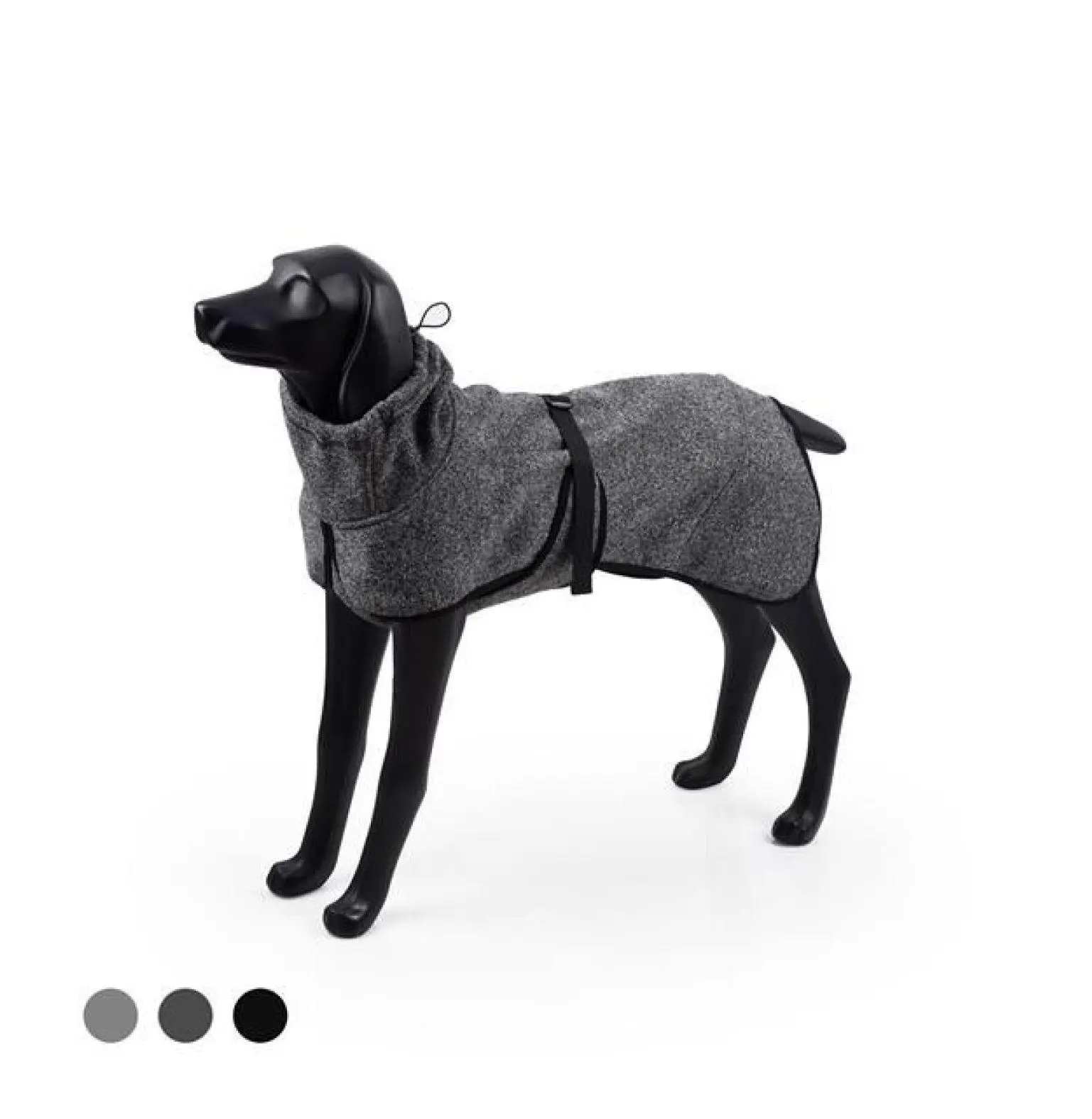 Water Repellent Softshell Dog Coat - Warmth Medium Size Clothes for Puppies, Outdoor Sport Pet Coat Apparel with High Neckline, Deep Gray (As Pictured)