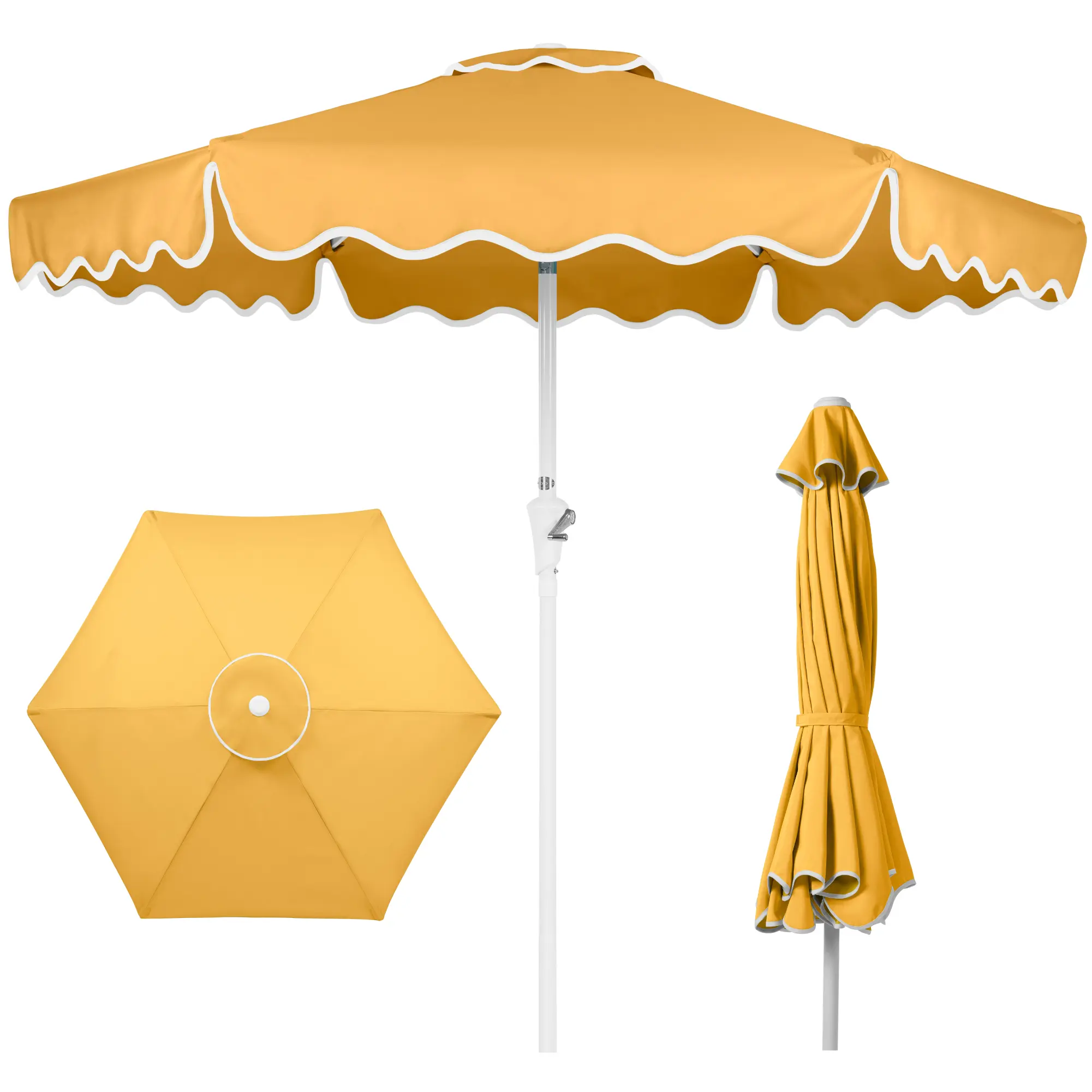 Best Choice Products 7.5ft Patio Market Umbrella with Wavy Trim, Fade-Resistant, Crank & Tilt, Wind Vent Best Choice Products 7.5ft Patio Market Umbrella with Wavy Trim, Fade-Resistant, Crank & Tilt, Wind Vent