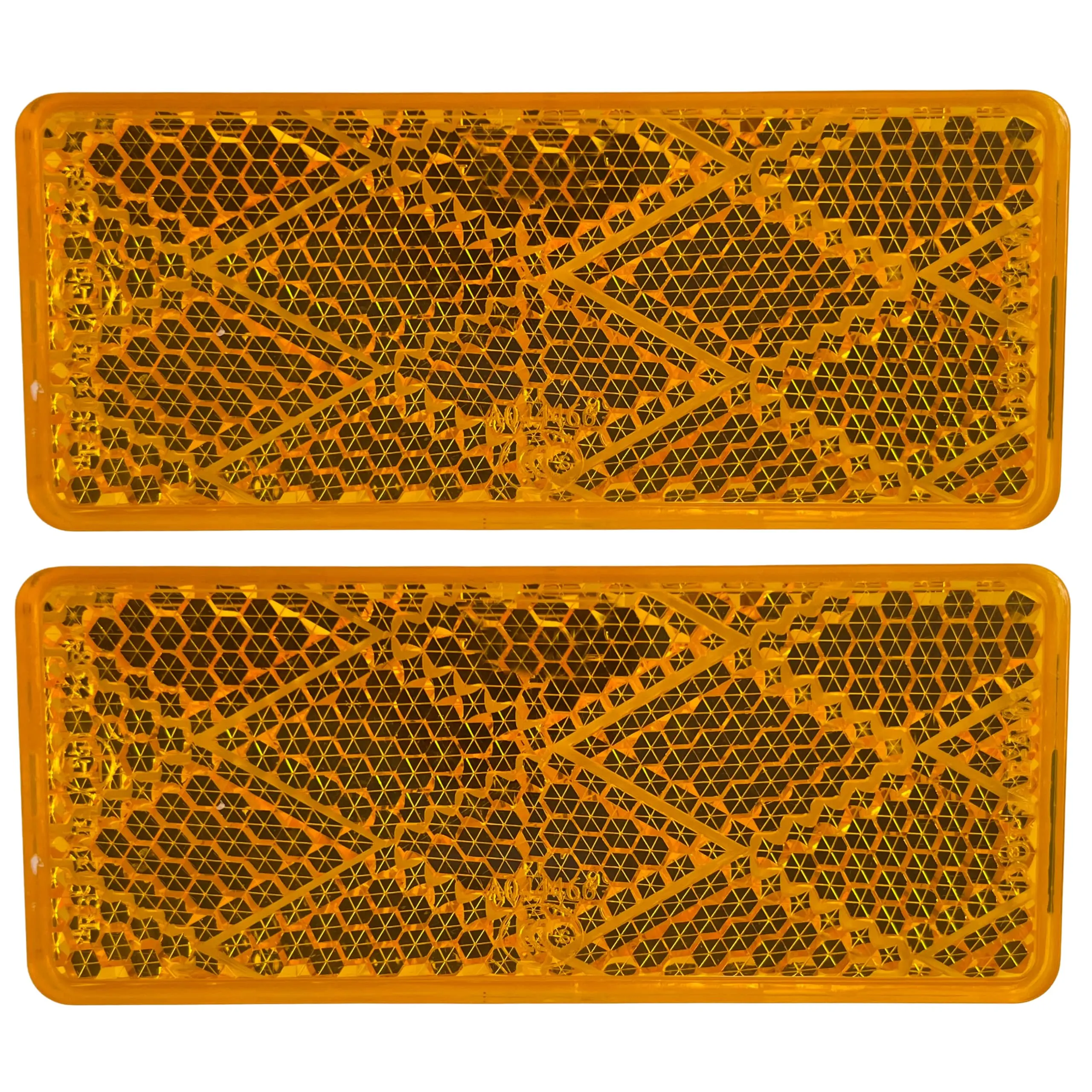 3-1/8" Rectangular Stick On Reflector for Trailers Trucks Automobiles Mail Boxes Boats SUV's RV's Industrial Strong Adhesive DOT/SAE Approved Universal Class A Hermetically Sealed