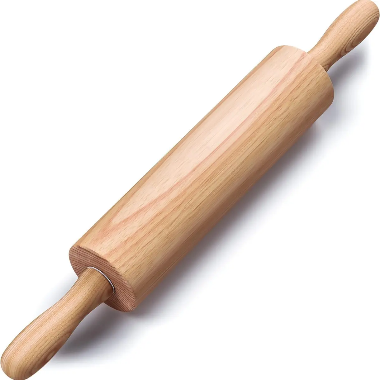 All-Purpose 17.6 Inch Beech Wood Non-Stick Rolling Pin - For Baking, Pizza, Pasta, Pie, Cookies, Pastry.